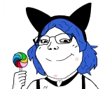 bloodshot_eyes blue_hair cat_ears character:soylita lollipop // 1012x861 // 115KB