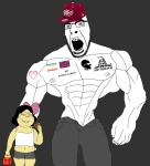 buff character:cobson character:soylita flag flag:confederate_flag flag:maps_pride_flag girllover nathan_larson yellow_skin // 1070x1175 // 466KB