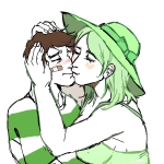 artist:ewsu333 character:shoyta crystal_cafe kissing // 1280x1280 // 556KB