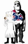 character:cobson character:rapeson character:shoyta christianity cross crossdressing discord dress flag flag:confederate_flag full_body gay maga tired traumatized yaoi // 1346x2048 // 232KB