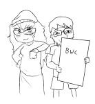 artist:huwabag big_white_cock character:shartycuck character:soytan holding_sign smirking // 1000x1080 // 216KB