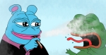 character:blepe character:pepe crying frog smoking // 943x493 // 463KB