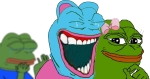 character:blepe character:froglita character:pepe frog laughing transformation // 1175x621 // 485KB