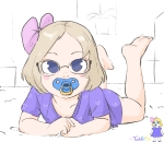 artist:cobra character:alice character:soylita feet looking_at_viewer pacifier // 1034x897 // 258KB