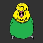 animal bird character:budgiejak // 640x640 // 15KB