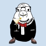 beard character:budgiejak drinking eyebrows fancy flexing glasses soyjak tuxedo // 2160x2160 // 512KB