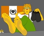 animal character:femjanny character:janny clothes dog ear feet femjanny freckles furry glasses holding_objecy new_frootist_order overalls shoes yellow_skin // 2682x2200 // 359KB