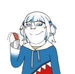character:gawr_gura character:soylita shrimp vtuber // 1436x1408 // 64KB