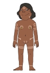 bodypaint brown_skin character:soylita full_body naked native piercing // 1800x2600 // 54KB