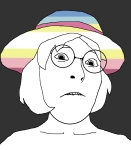 biting_lip character:cobson_female character:crystal_cafe crystal_cafe female flag:maps_pride_flag glasses hair hat map_(pedophile) pedo pedophile soyjak // 962x1094 // 65KB