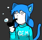 blush bubble character:gemma character:tama gemcord gempass holding_object smoking // 1016x967 // 40KB