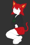 character:tama feet full_body red_hair transparent_background white_eyes white_skin // 1024x1536 // 99KB