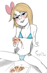 artist:cobra character:soylita cheese_pizza swimsuit // 546x836 // 283KB