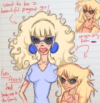 artist:drawkleki blonde_hair blue_eyes bra breast_implants character:soylita earrings flag:russia green_eyes hag lip_filler nails nipples nosejob sunglasses tagme text // 2250x2328 // 4.1MB
