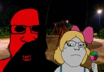 character:markiplier_soyjak character:soylita crying frown lollipop playground // 972x670 // 225KB