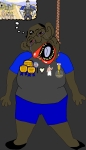 award brown_skin character:feraljak character:jartycuck character:shartycuck character:soyak cuck_shed hanging mutt_mouth rope slopjak // 1375x2392 // 441KB