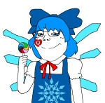 character:cirno character:soylita lollipop queen_of_hearts touhou // 1436x1408 // 115KB
