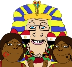 brown_skin character:markiplier_soyjak character:soylita crescent flag flag:egypt lollipop queen_of_hearts queen_of_spades // 953x884 // 170KB